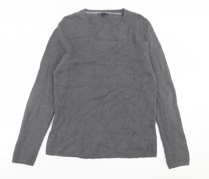 Gap Mens Grey Crew Neck Cotton Pullover Jumper Size M