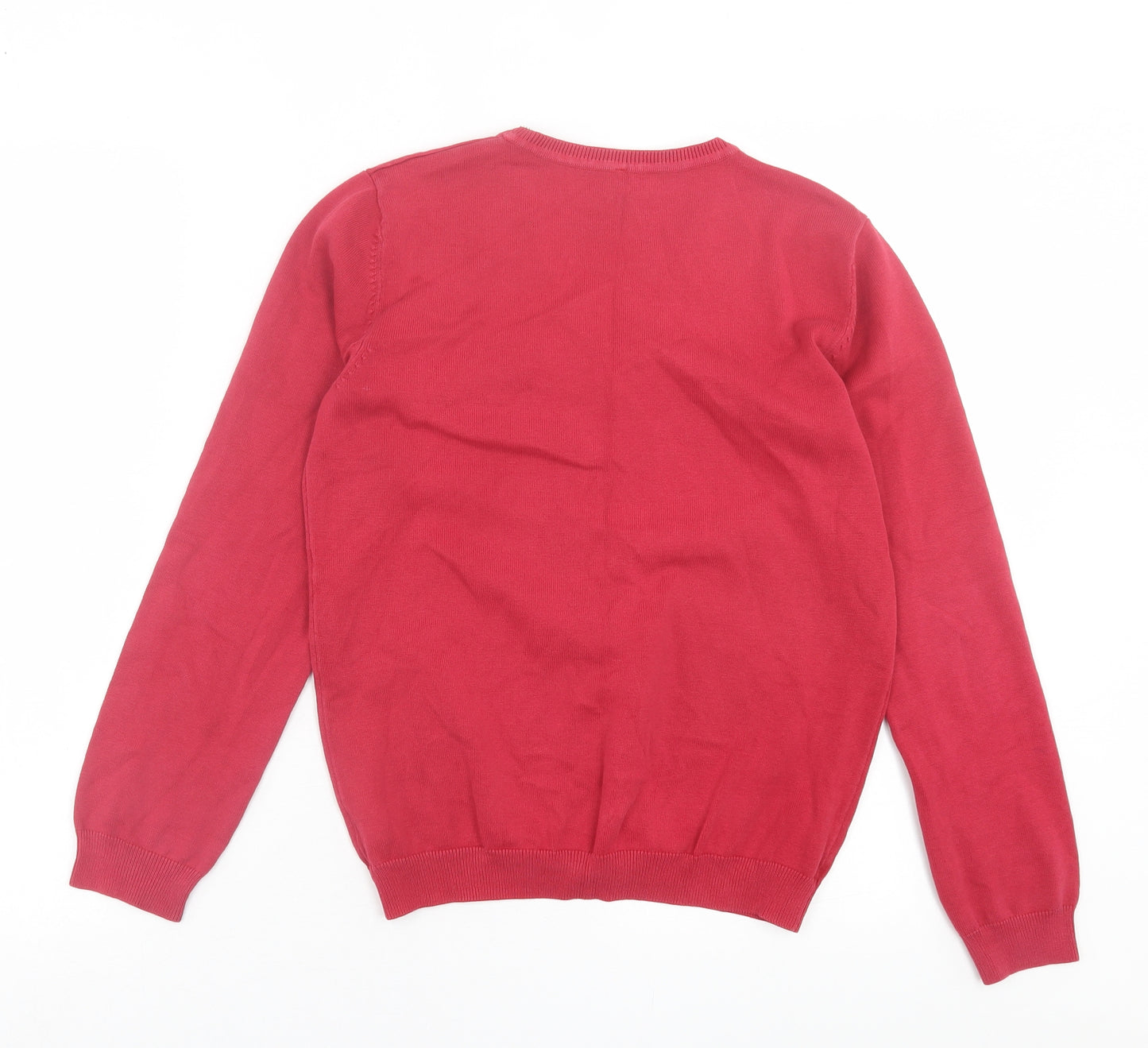 George Girls Red V-Neck  Cotton Cardigan Jumper Size 12-13 Years  Button - School Wear