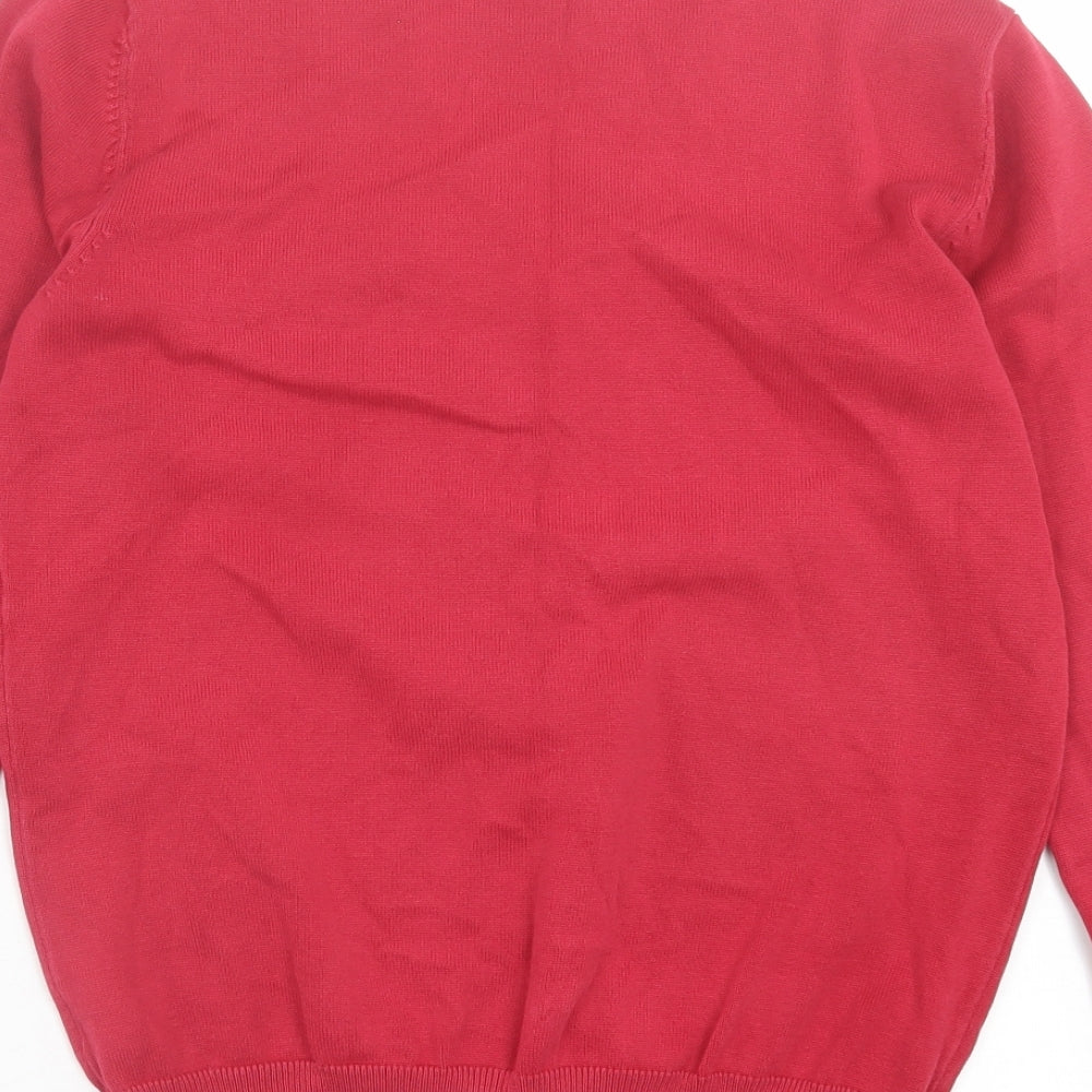George Girls Red V-Neck  Cotton Cardigan Jumper Size 12-13 Years  Button - School Wear
