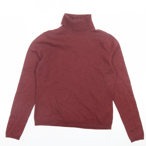 HUGO BOSS Womens Red Roll Neck  Wool Pullover Jumper Size M