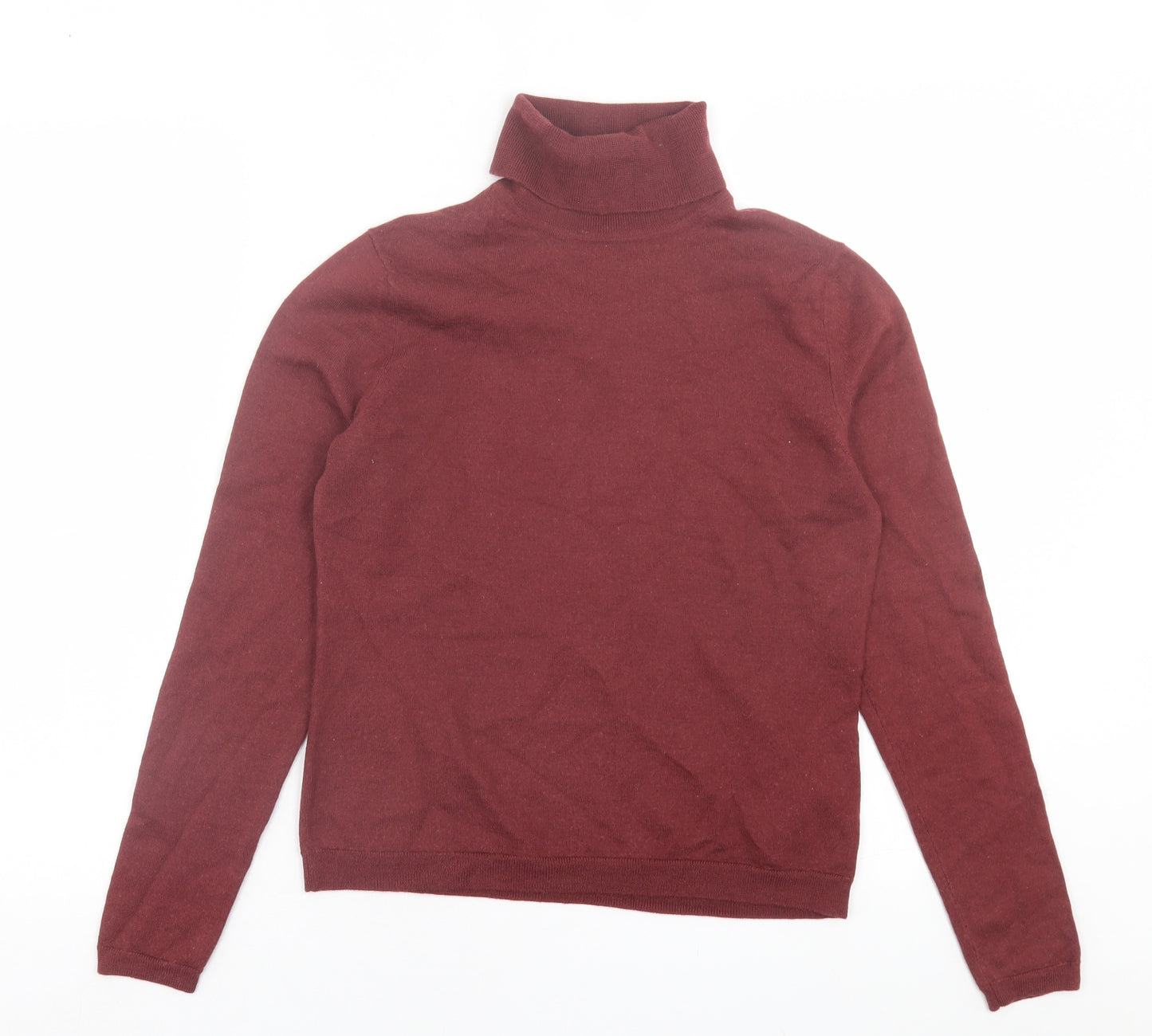 HUGO BOSS Womens Red Roll Neck  Wool Pullover Jumper Size M