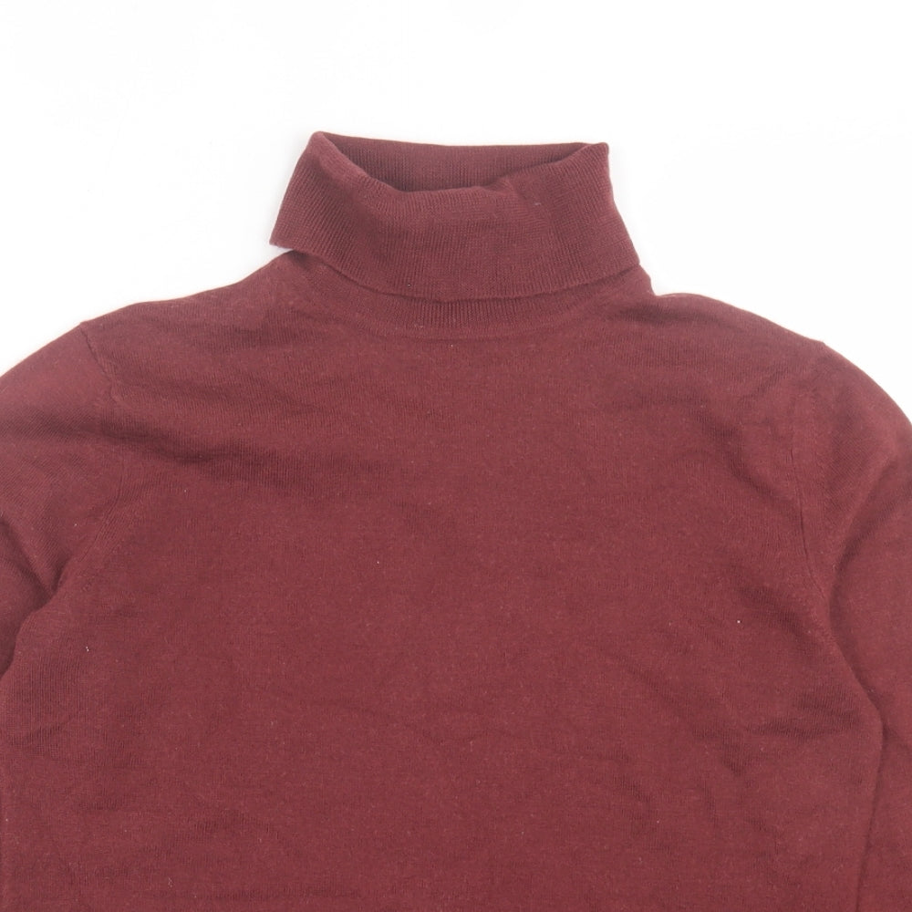 HUGO BOSS Womens Red Roll Neck  Wool Pullover Jumper Size M