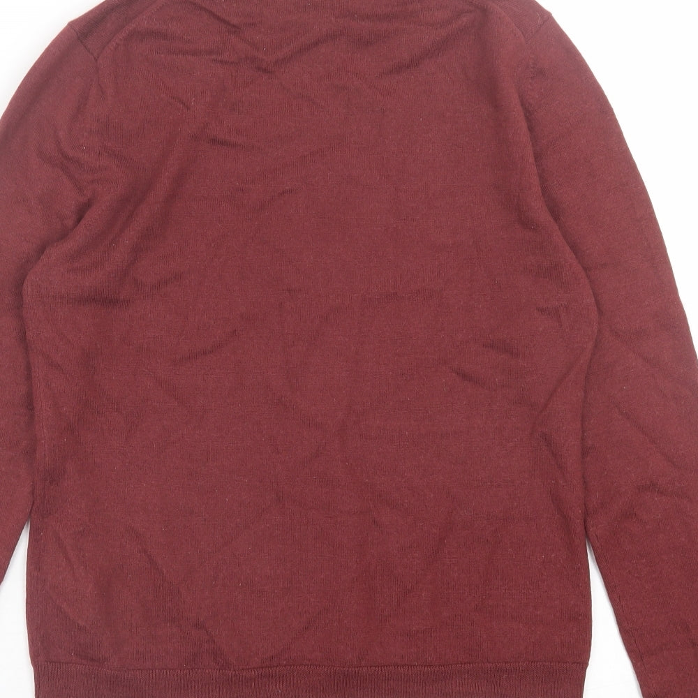 HUGO BOSS Womens Red Roll Neck  Wool Pullover Jumper Size M