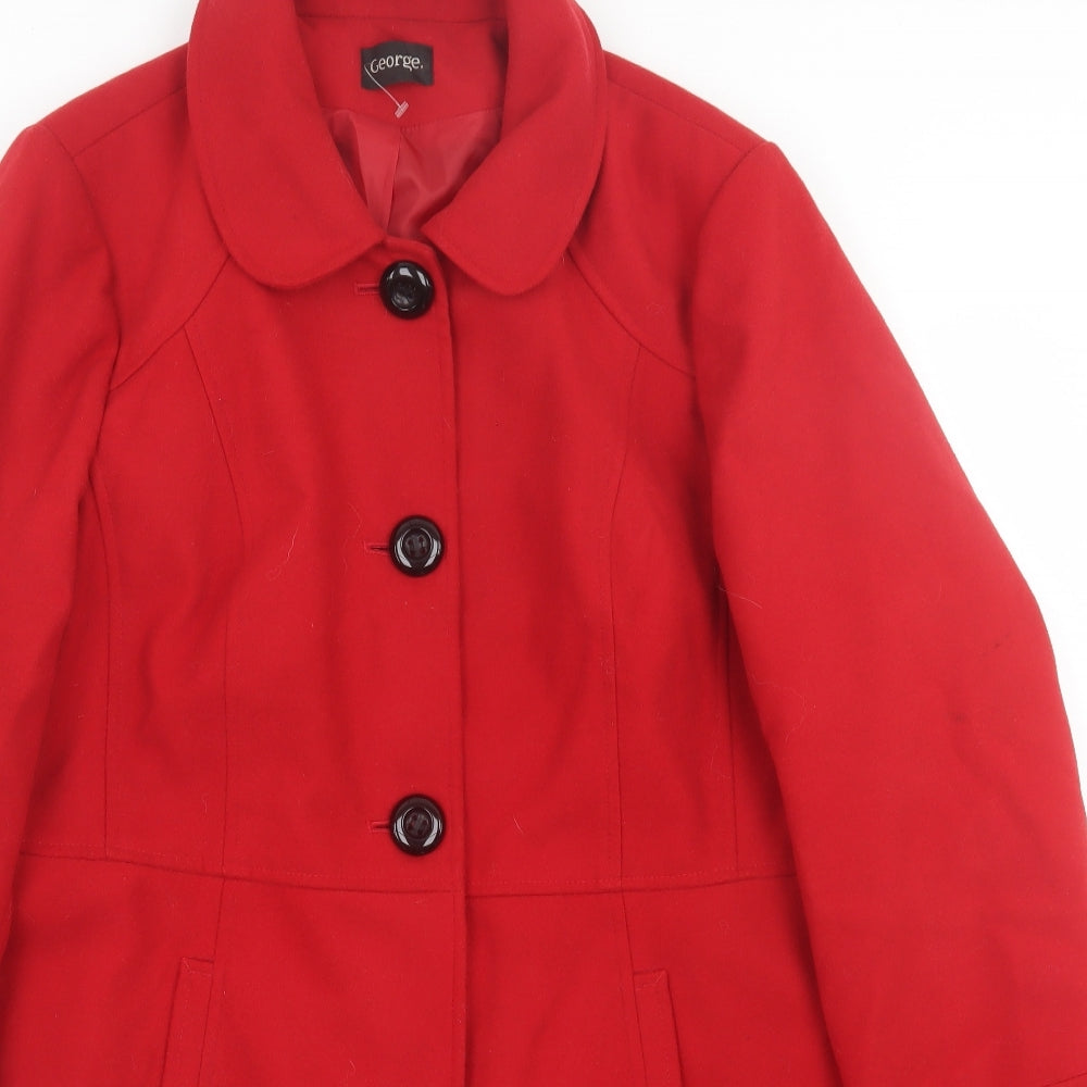George Womens Red   Overcoat Coat Size 20  Button