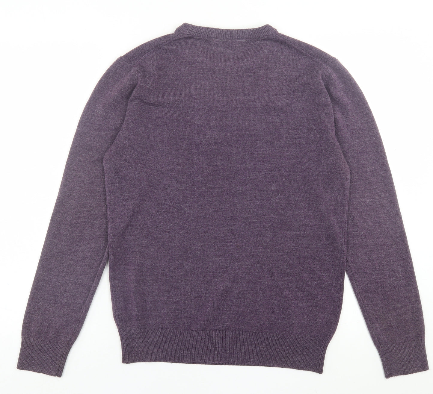 Cedar Wood State Mens Purple Crew Neck  Acrylic Pullover Jumper Size M