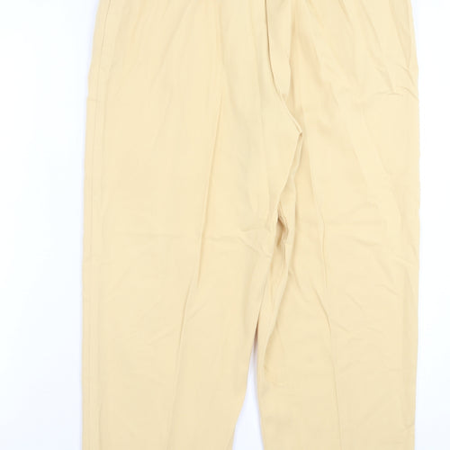 Sensations Womens Yellow  Polyester Trousers  Size 14 L26 in Regular Button