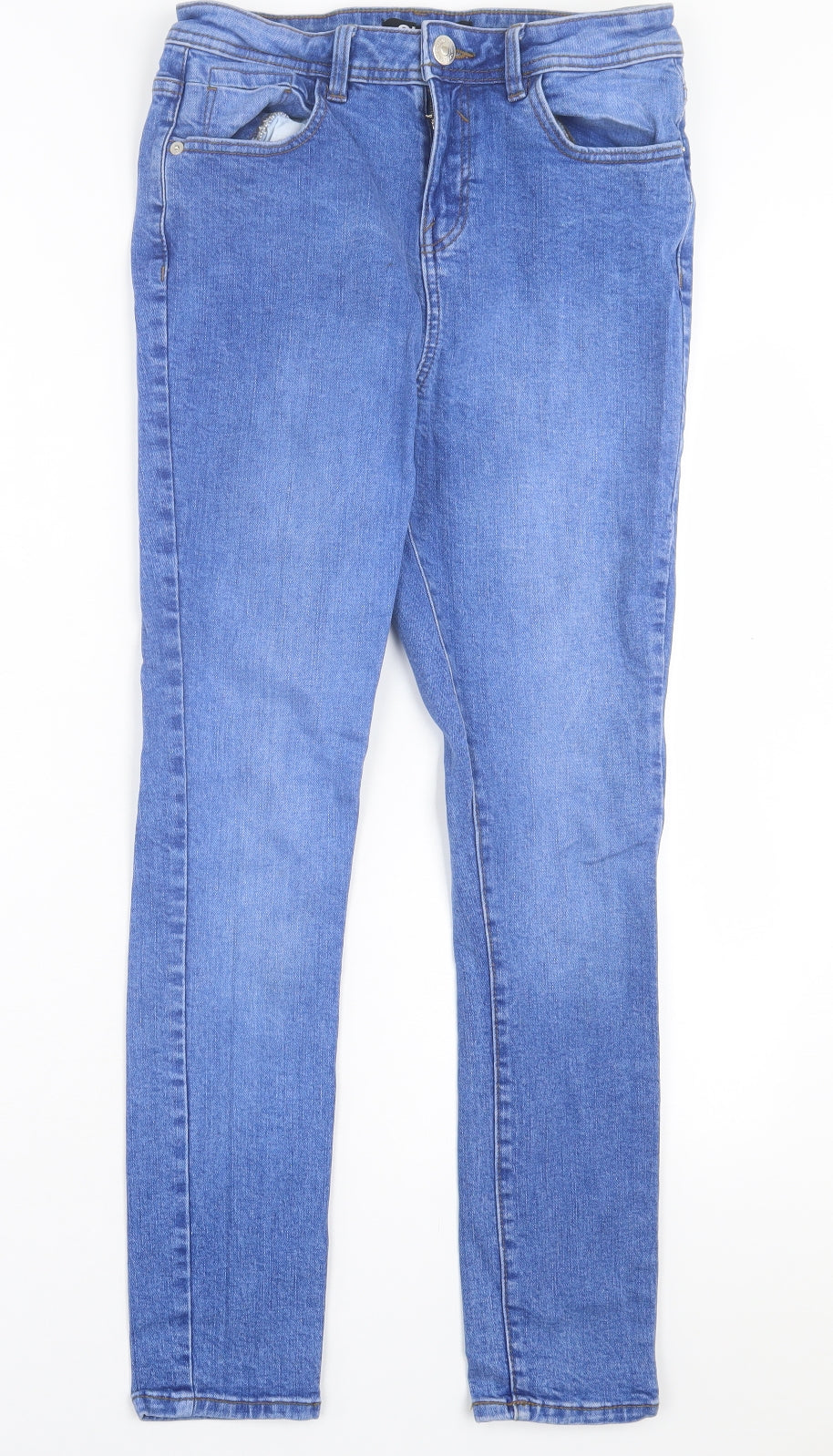 George Womens Blue  Cotton Skinny Jeans Size 12 L28 in Regular Button
