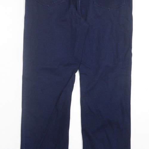 Marks and Spencer Womens Blue  Cotton Straight Jeans Size 12 L26 in Regular Button