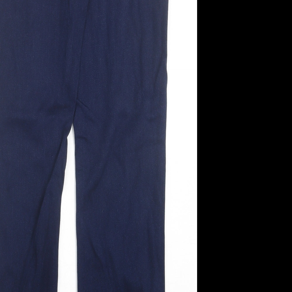 Marks and Spencer Womens Blue  Cotton Straight Jeans Size 12 L26 in Regular Button