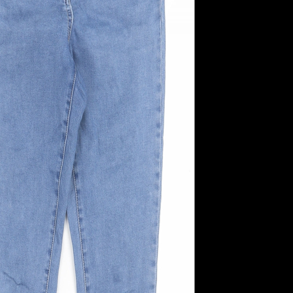 Nutmeg Womens Blue  Cotton Skinny Jeans Size 14 L30 in Regular Button - Super Shaper