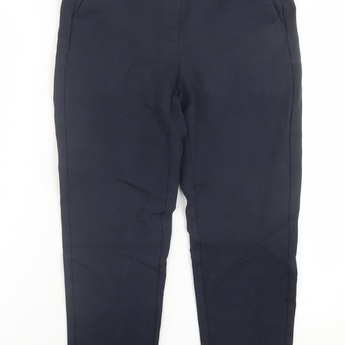 Marks and Spencer Womens Blue  Viscose Trousers  Size 10 L24 in Regular Hook & Eye