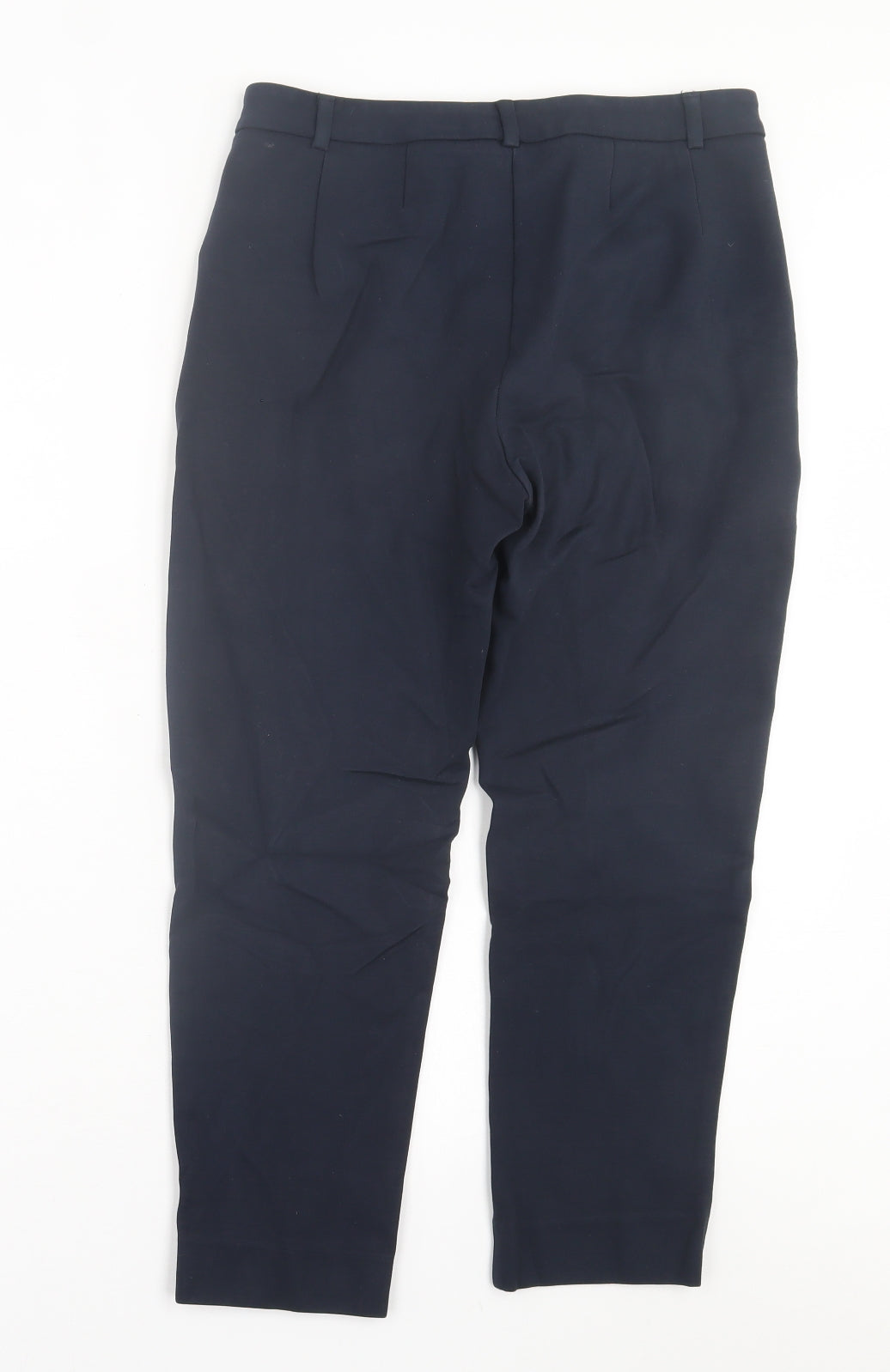 Marks and Spencer Womens Blue  Viscose Trousers  Size 10 L24 in Regular Hook & Eye