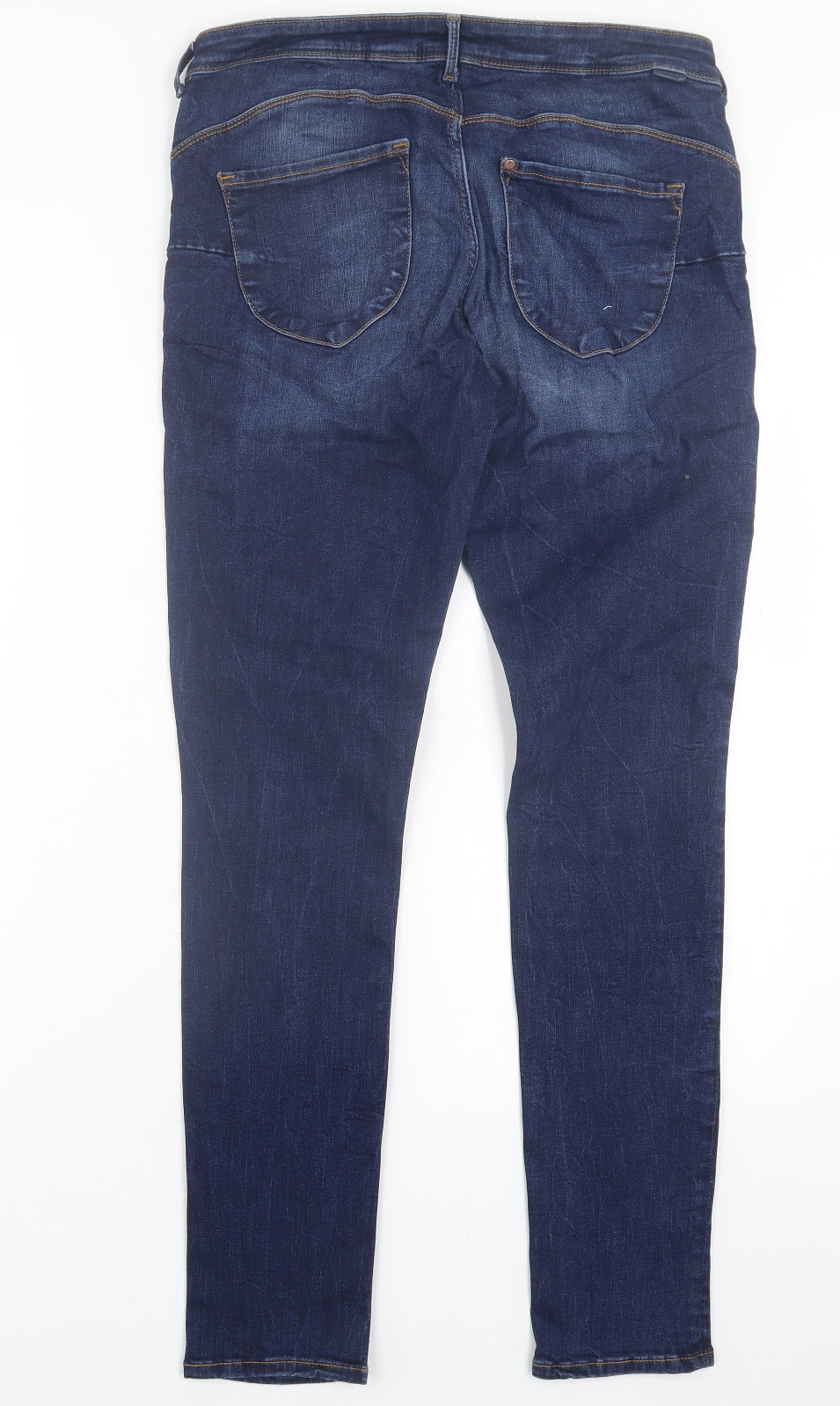 H&M Womens Blue  Cotton Straight Jeans Size 33 in L32 in Regular Button