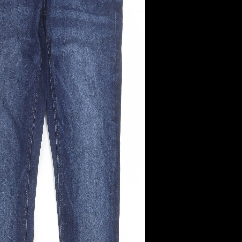 H&M Womens Blue  Cotton Straight Jeans Size 33 in L32 in Regular Button