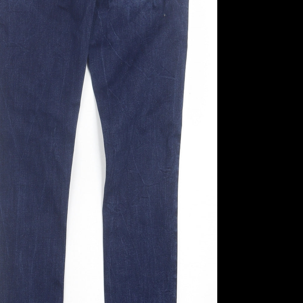 H&M Womens Blue  Cotton Straight Jeans Size 33 in L32 in Regular Button