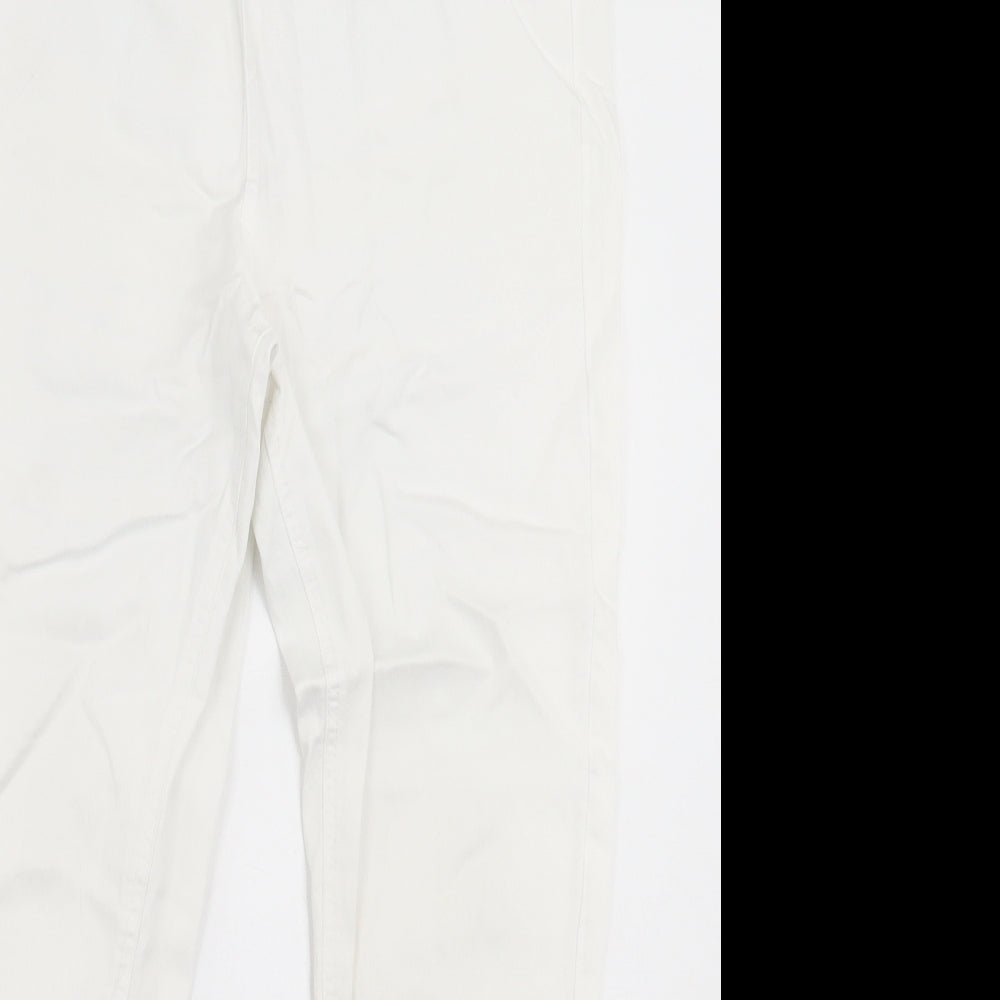 Marks and Spencer Womens White  Cotton Jegging Trousers Size 14 L26 in Regular