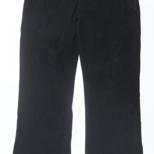 Papaya Womens Black  Cotton Straight Jeans Size 14 L30 in Regular Button