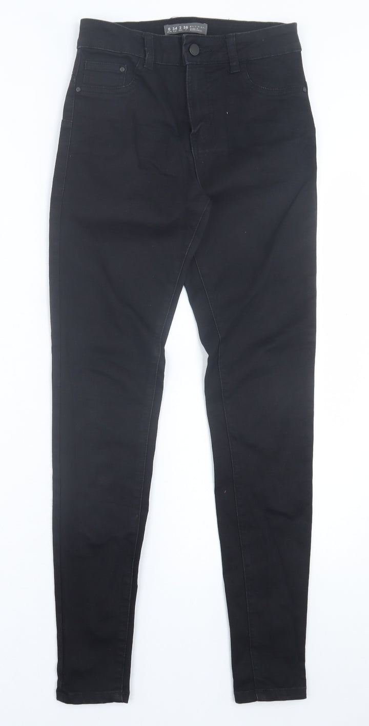 Denim & Co. Womens Black Cotton Skinny Jeans Size 6 L29 in Regular Button