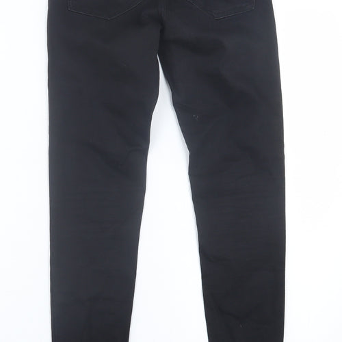 Denim & Co. Womens Black  Cotton Skinny Jeans Size 6 L29 in Regular Button