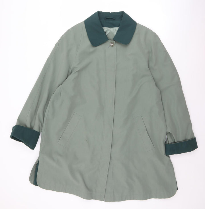 EWM Womens Green   Overcoat Coat Size 16  Button