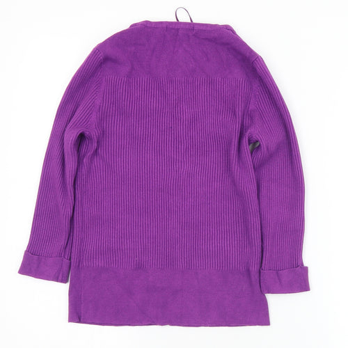 Marks and Spencer Womens Purple Scoop Neck  Viscose Pullover Jumper Size 14