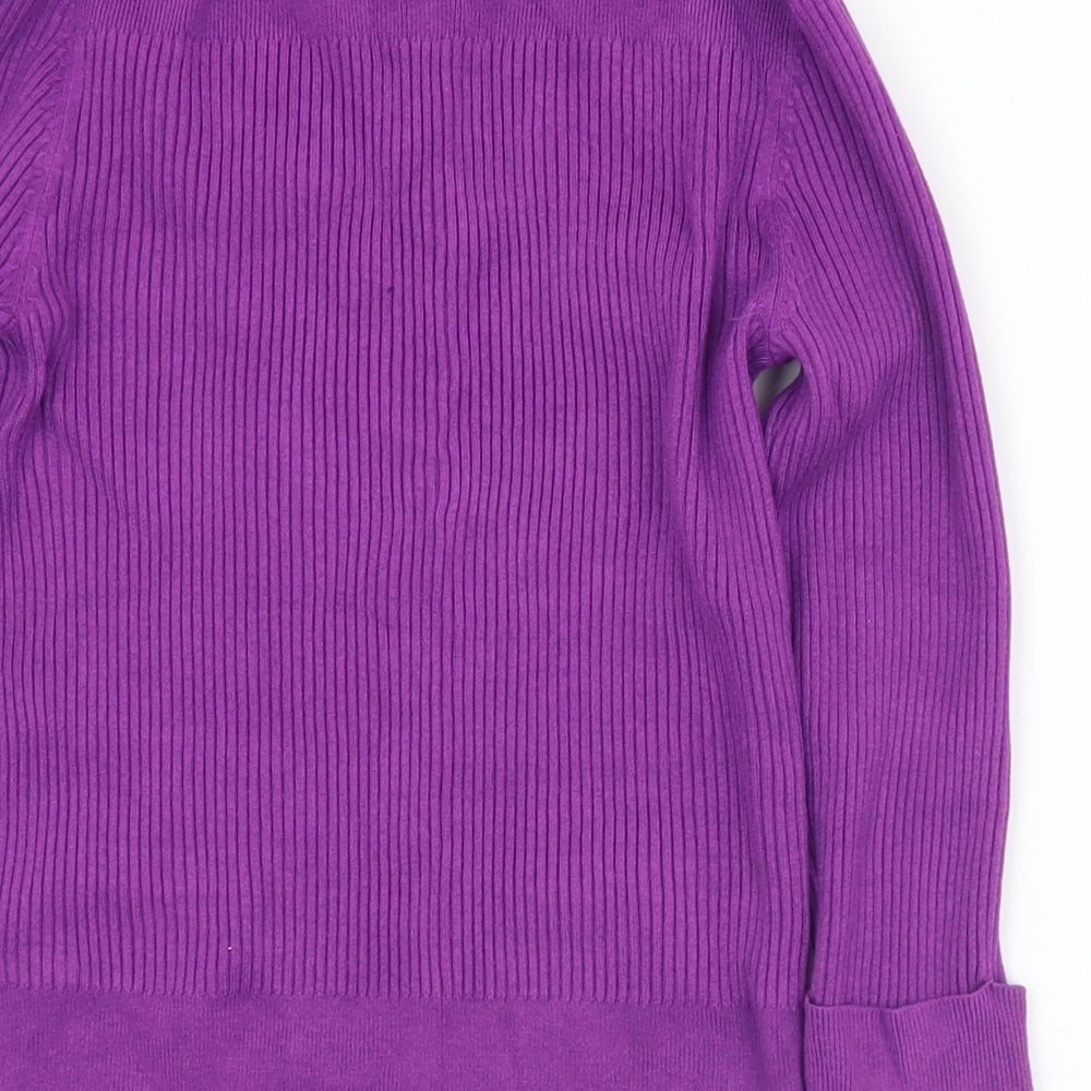 Marks and Spencer Womens Purple Scoop Neck  Viscose Pullover Jumper Size 14
