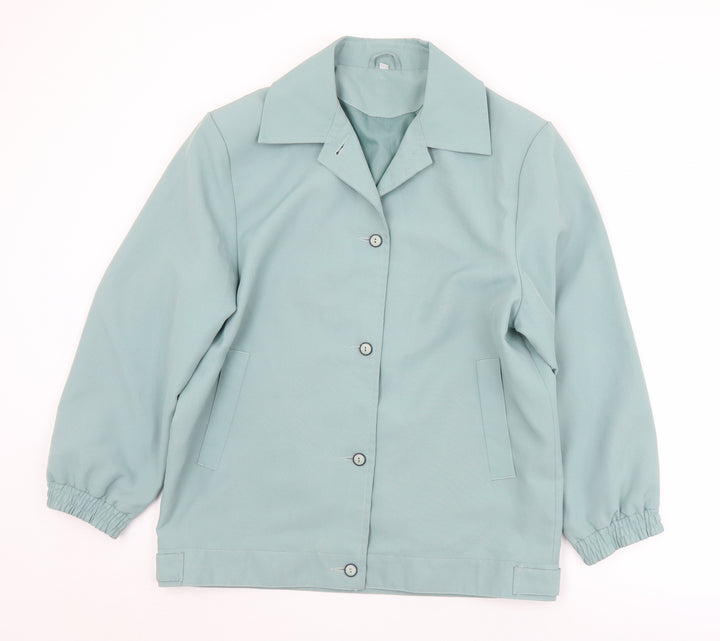 Preworn Womens Green Overcoat Coat Size 16 Button