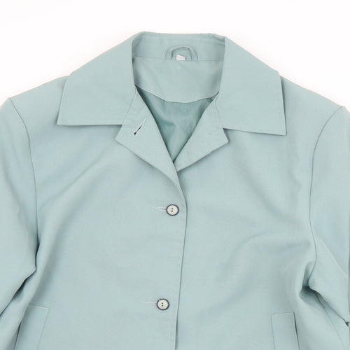 Preworn Womens Green   Overcoat Coat Size 16  Button