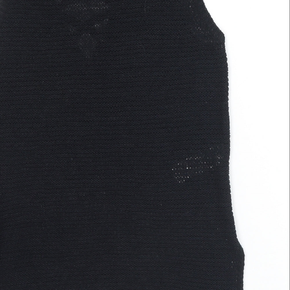 New Look Womens Black V-Neck  Acrylic Vest Jumper Size 8