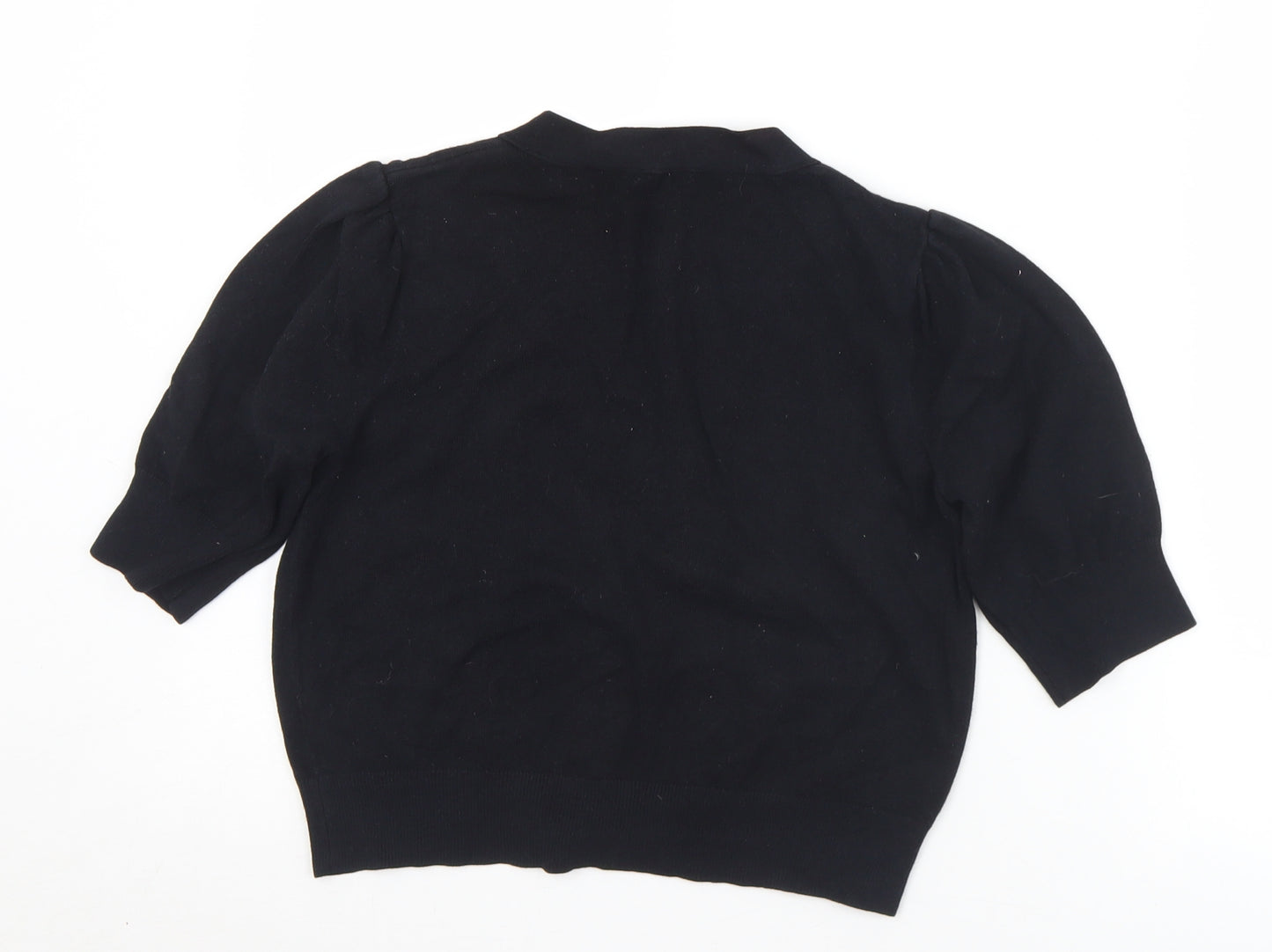 BHS Womens Black V-Neck  Viscose Cardigan Jumper Size 10