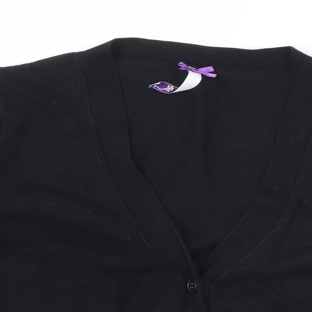 BHS Womens Black V-Neck  Viscose Cardigan Jumper Size 10