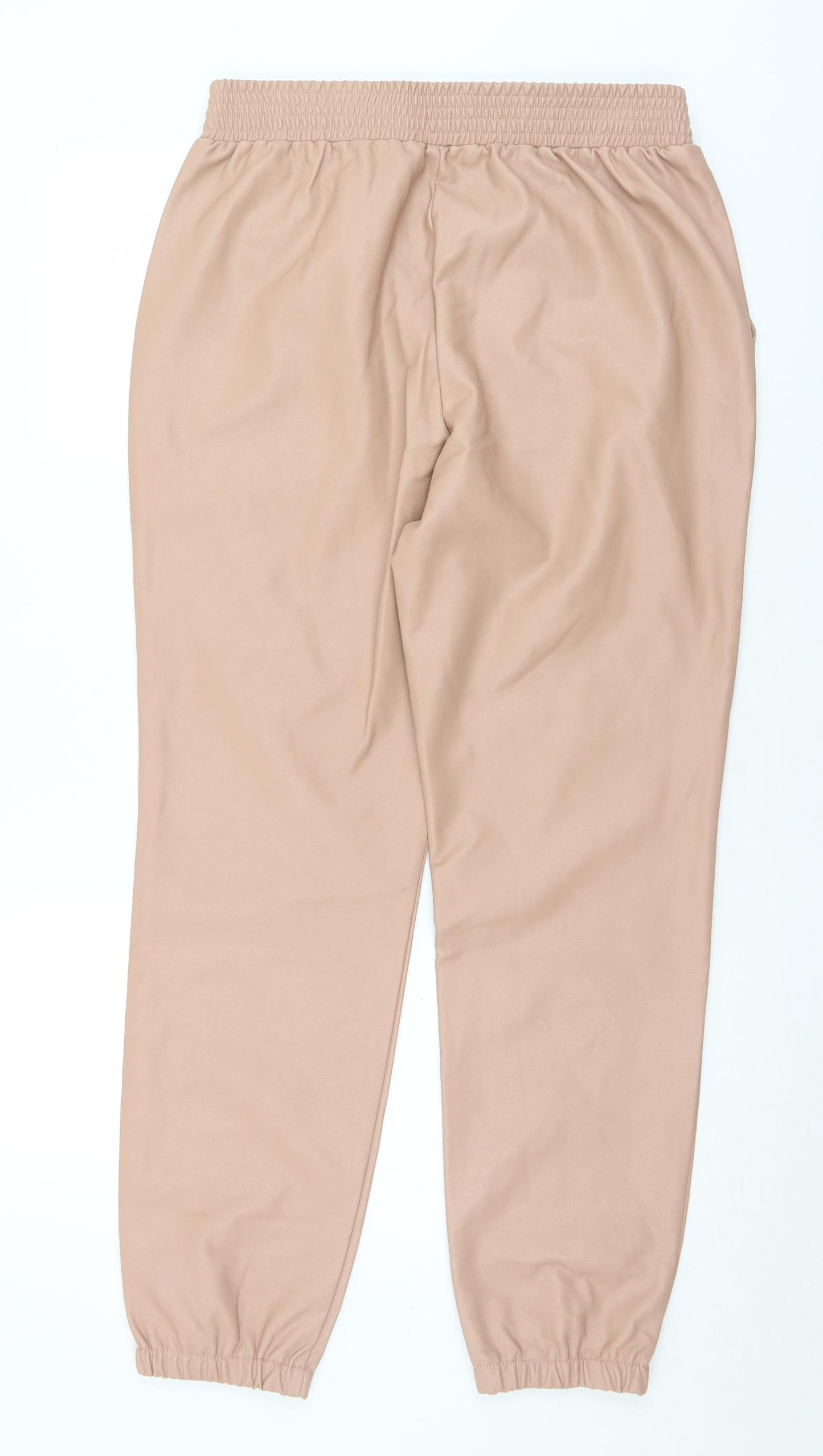 River Island Womens Pink  Polyurethane Trousers  Size 12 L29 in Regular