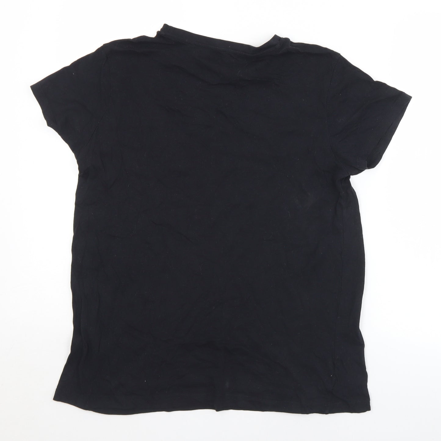 Jeff & Co Womens Black  Cotton Basic T-Shirt Size 12 Round Neck - Kindness. 12/14
