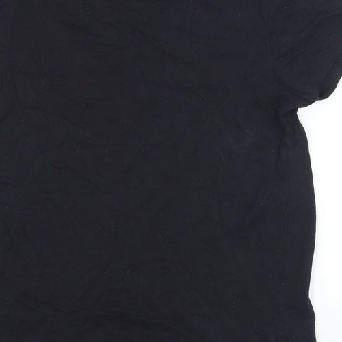 Jeff & Co Womens Black  Cotton Basic T-Shirt Size 12 Round Neck - Kindness. 12/14