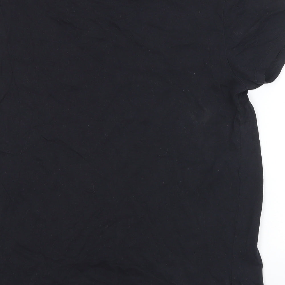 Jeff & Co Womens Black  Cotton Basic T-Shirt Size 12 Round Neck - Kindness. 12/14
