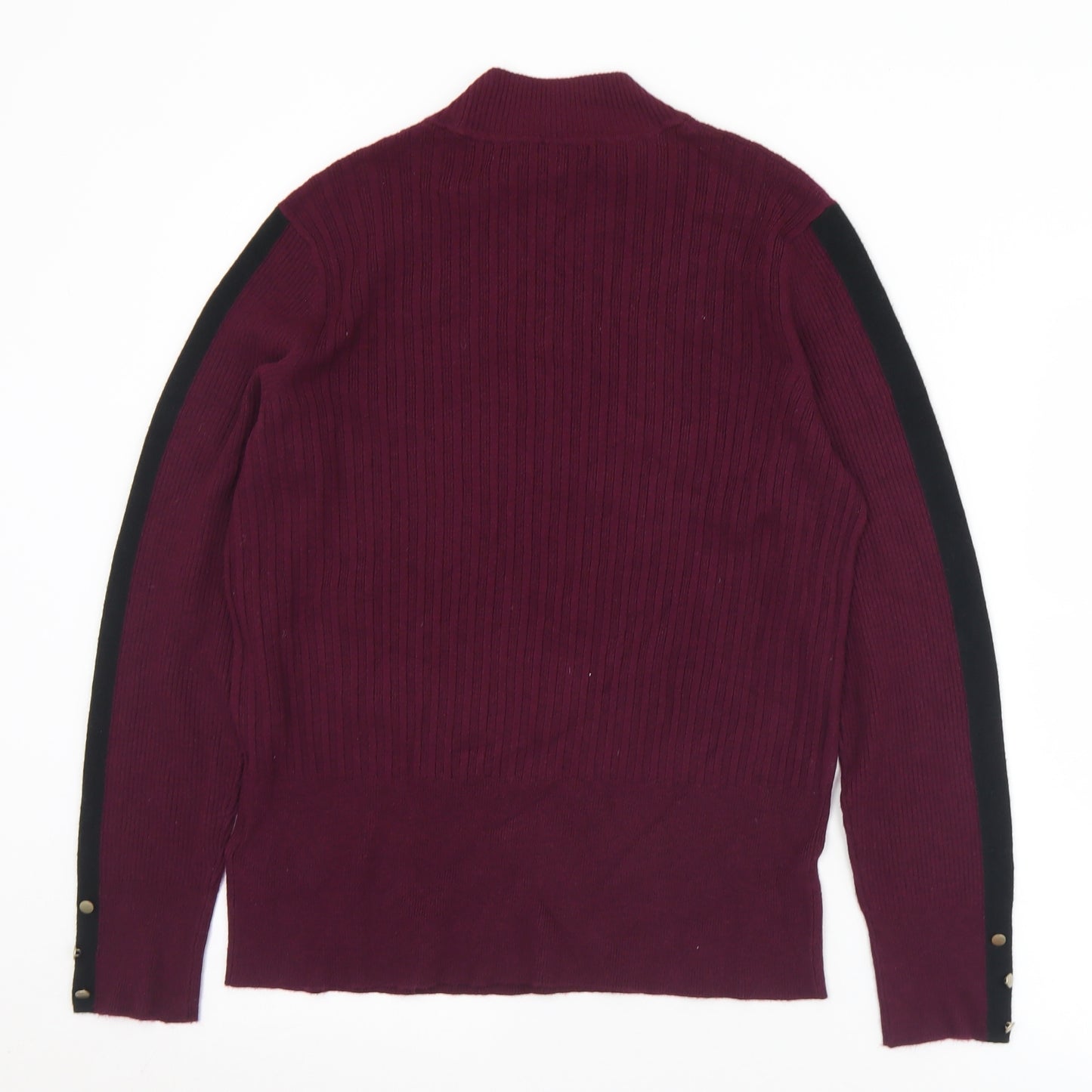 Marks and Spencer Womens Purple Mock Neck  Viscose Pullover Jumper Size 16