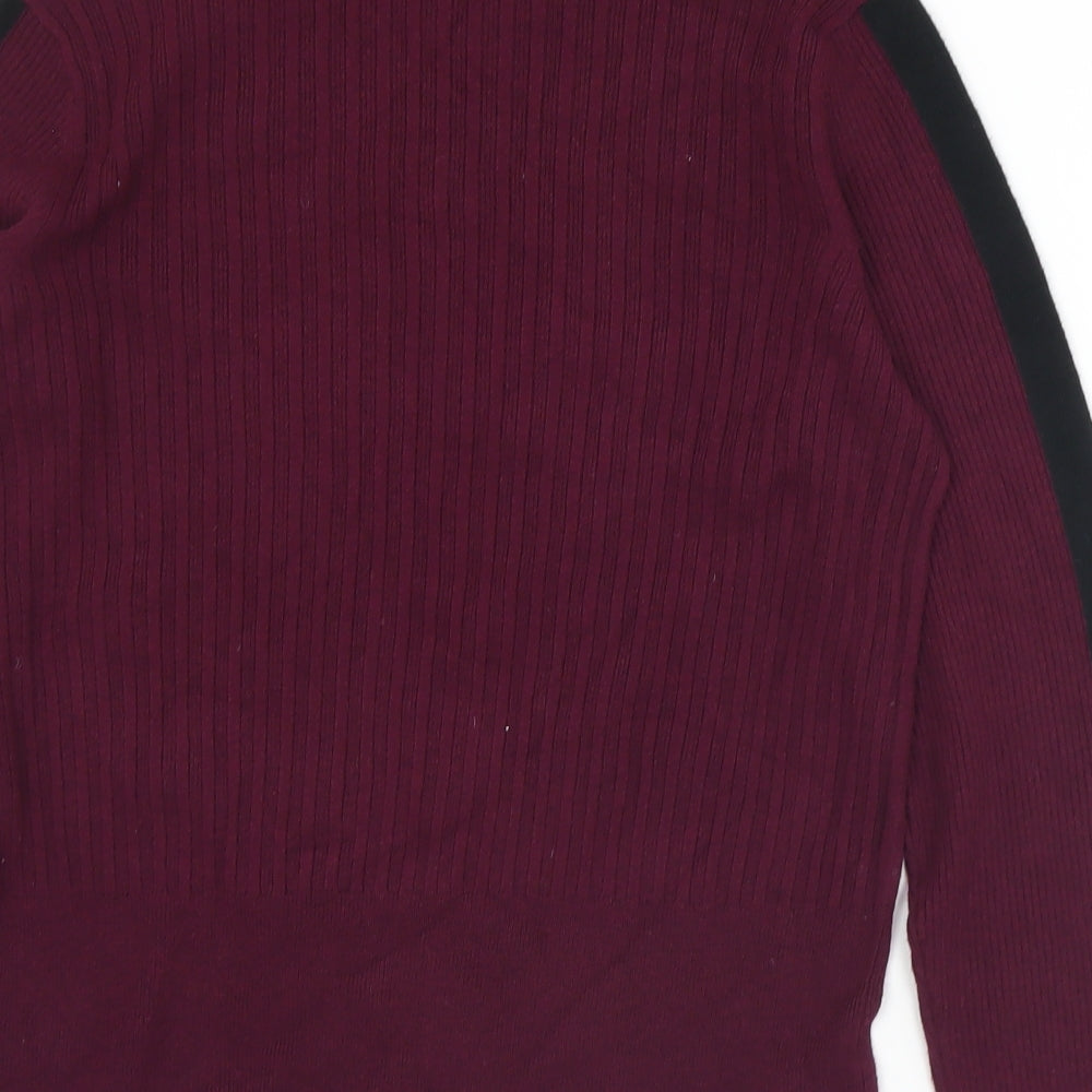 Marks and Spencer Womens Purple Mock Neck  Viscose Pullover Jumper Size 16
