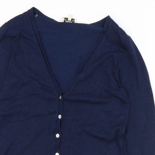 Matalan Womens Blue V-Neck  Viscose Cardigan Jumper Size 10