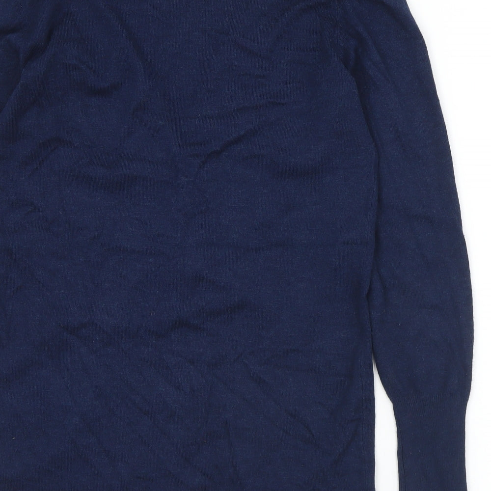 Matalan Womens Blue V-Neck  Viscose Cardigan Jumper Size 10