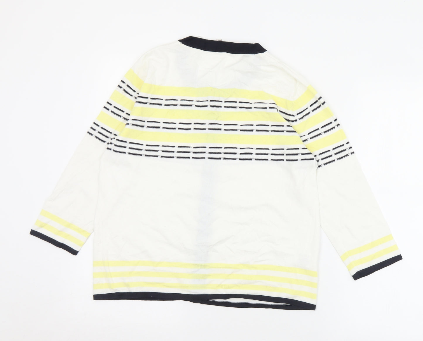 CC Womens Multicoloured Round Neck Geometric Viscose Cardigan Jumper Size M