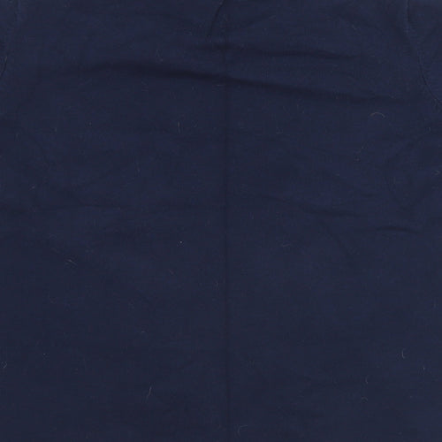 Micha Womens Blue Mock Neck  Cotton Pullover Jumper Size 14