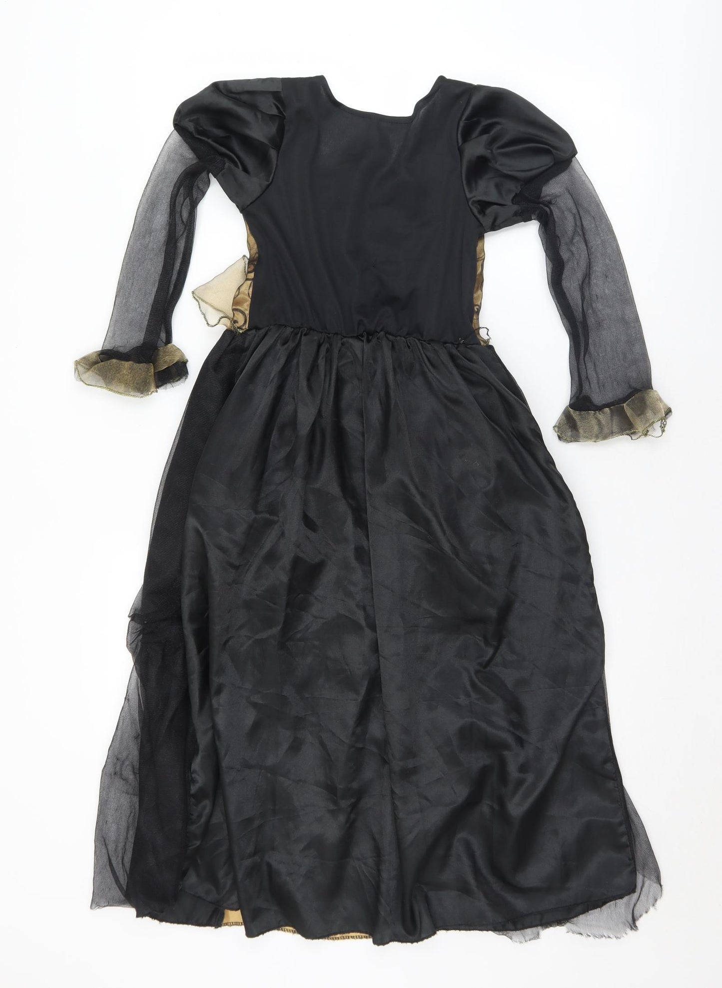 TU Girls Black Geometric Polyester Fit & Flare  Size 8-9 Years  Square Neck  - Fancy Dress. 8-10 Years