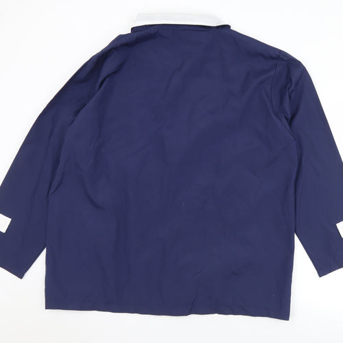 Anne De Lancay Womens Blue   Windbreaker Coat Size 18  Zip - 18/20