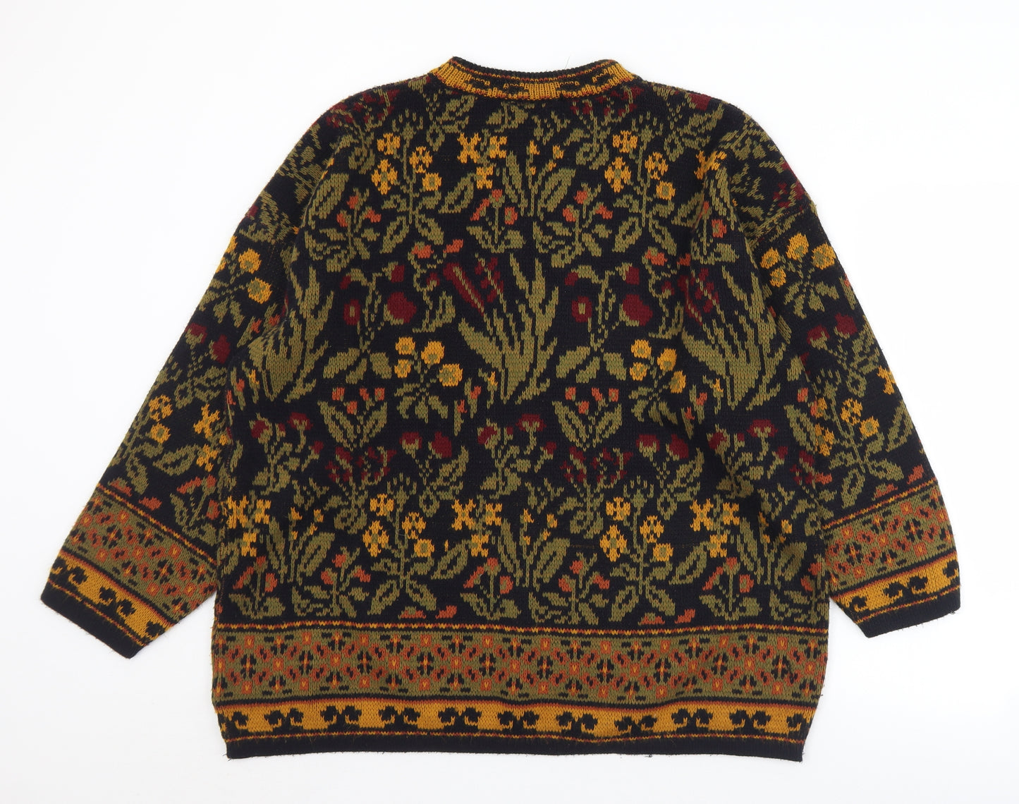 Additions Womens Multicoloured Crew Neck Floral Acrylic Pullover Jumper Size 20   - 20/22