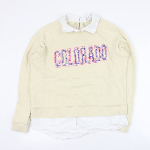 NEXT Womens Beige  Cotton Pullover Sweatshirt Size L  Pullover