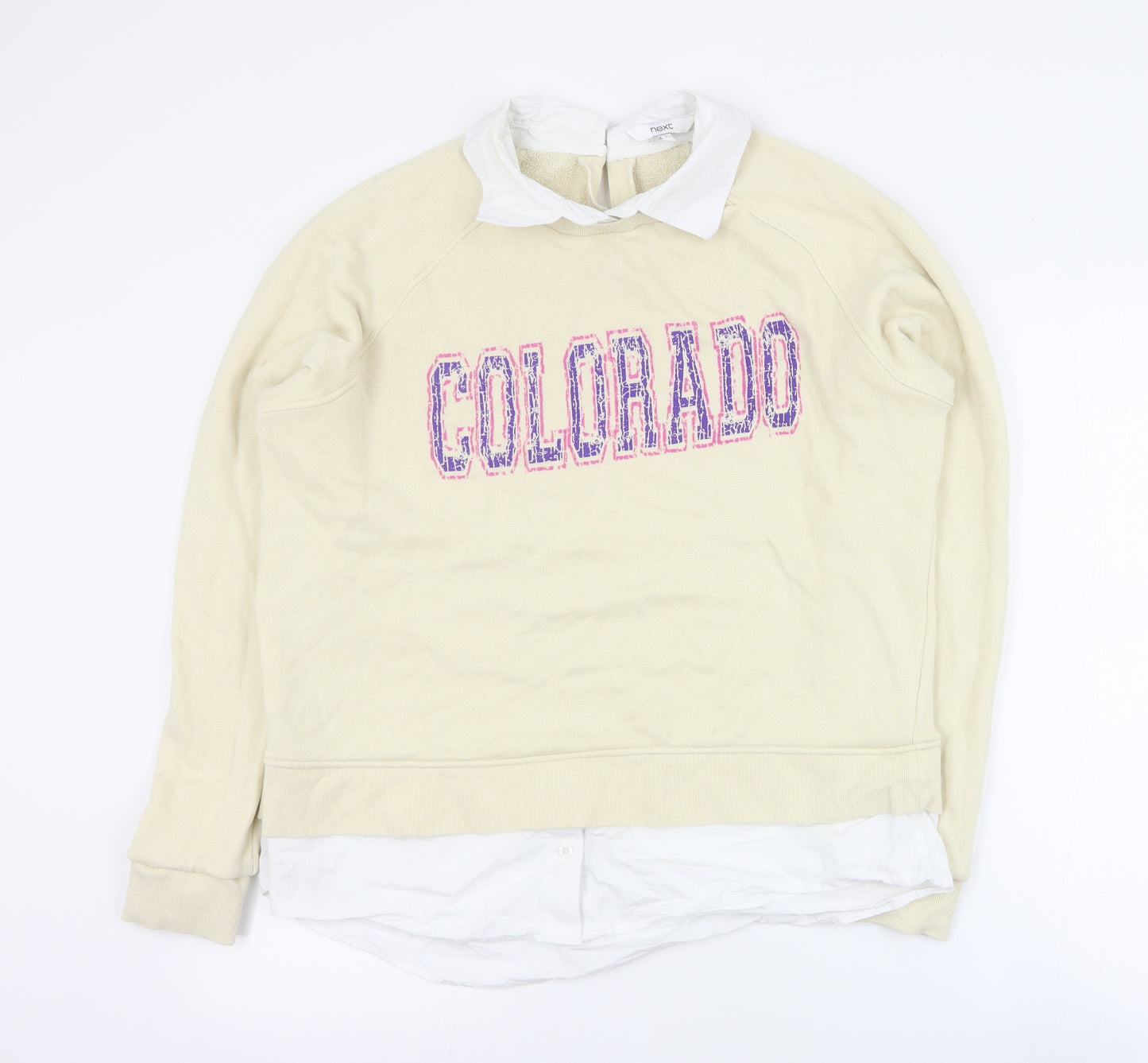 NEXT Womens Beige  Cotton Pullover Sweatshirt Size L  Pullover