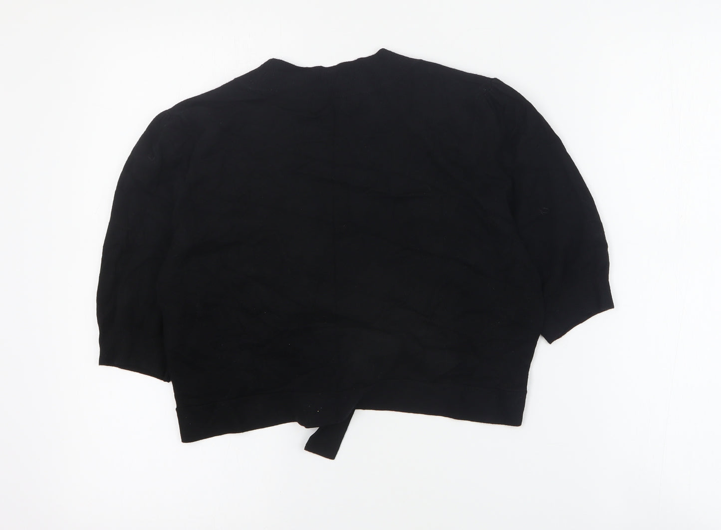 Marks and Spencer Womens Black V-Neck  Viscose Cardigan Jumper Size 16