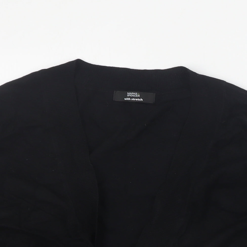 Marks and Spencer Womens Black V-Neck  Viscose Cardigan Jumper Size 16