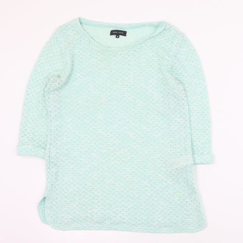 New Look Womens Green Round Neck  Polyester Pullover Jumper Size 10