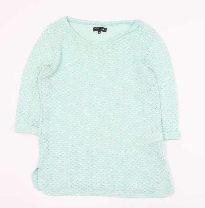 New Look Womens Green Round Neck Polyester Pullover Jumper Size 10